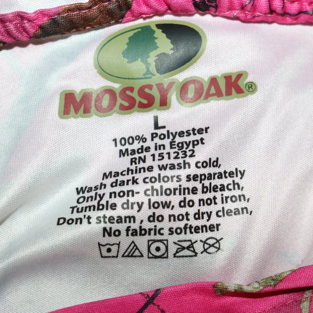 Mossy Oak pink woods camo sun summer fishing beach hoodie Large